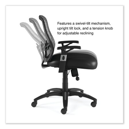 Alera Linhope Chair, Supports Up to 275 lb, Black Seat/Back, Black Base ALELH42B14